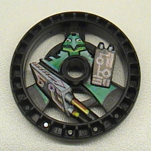 Technic Disc 5 × 5 Notched, Laser with Robot print Black