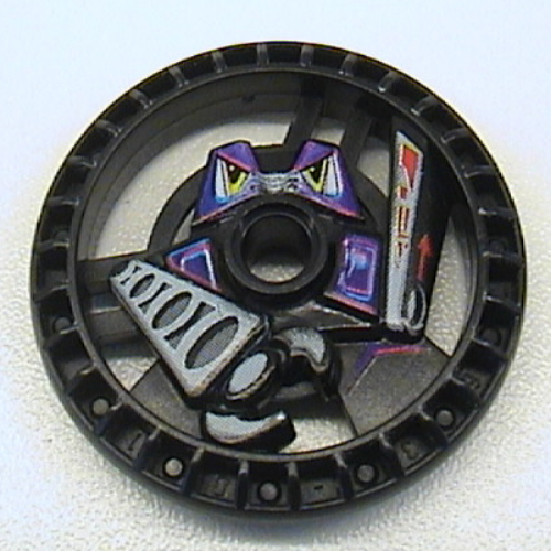 Technic Disc 5 × 5 Notched, Grab with Robot print Black