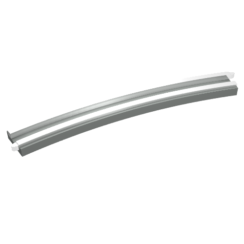 Train Track 12V Conducting Rail Curved [No Cable Connection Holes] Light Gray