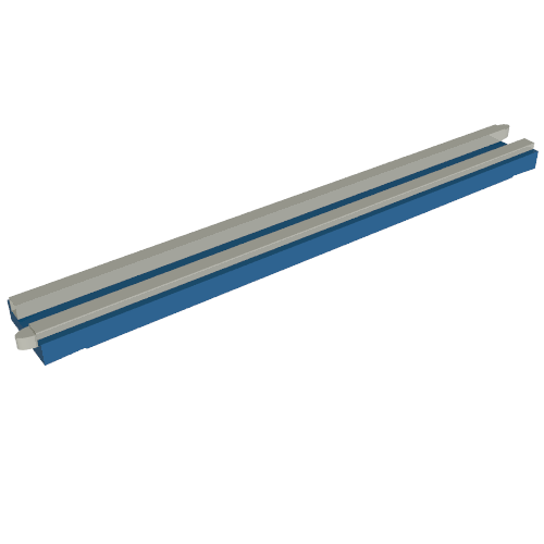 Train Track 12V Conducting Rail Straight without Cable Connection Holes Blau