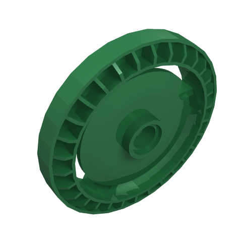 Technic Disc 5 × 5 Notched, No Pin [Plain] Green