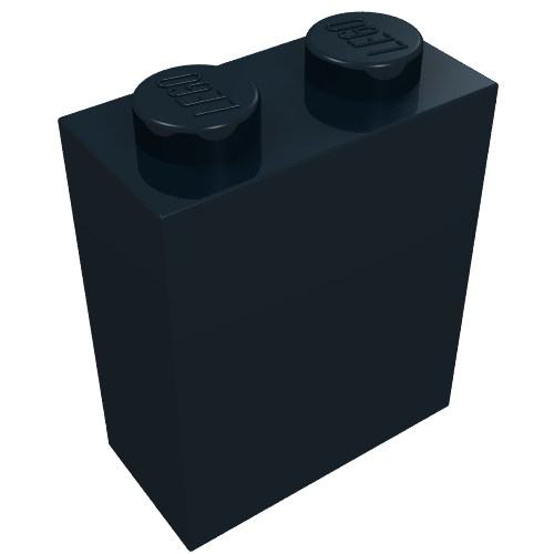 Brick 1 × 2 × 2 with Inside Axle Holder Black