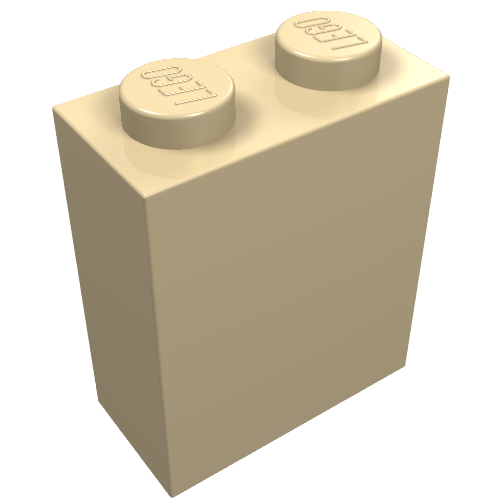 Brick 1 × 2 × 2 with Inside Axle Holder Tan