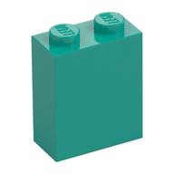 Brick 1 × 2 × 2 with Inside Axle Holder Dunkeltürkis