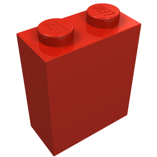 Brick 1 × 2 × 2 with Inside Axle Holder Rot