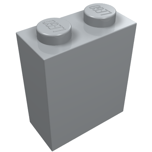 Brick 1 × 2 × 2 with Inside Axle Holder Hellblaugrau
