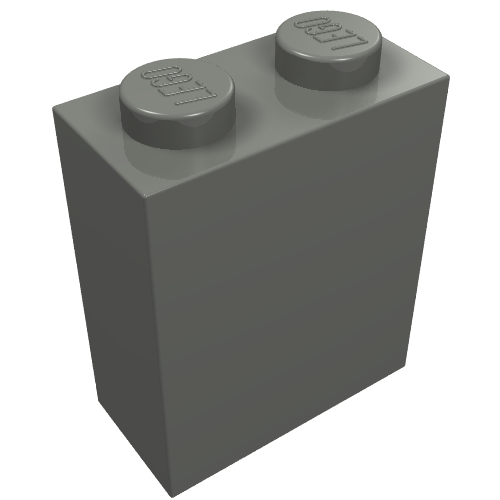 Brick 1 × 2 × 2 with Inside Axle Holder Dunkelblaugrau