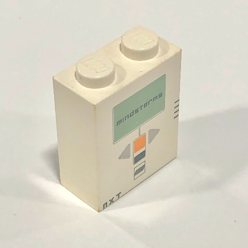 Stein 1 × 2 × 2 mit Mindstorms NXT Druck Weiß