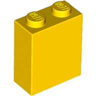 Brick 1 × 2 × 2 with Inside Stud Holder Yellow