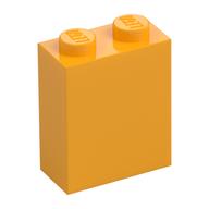 Brick 1 × 2 × 2 with Inside Stud Holder Leuchtendes Hellorange