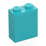 Brick 1 × 2 × 2 with Inside Stud Holder Medium Azure
