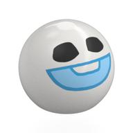 Technic Ball Joint, Black Eyes and Blue Smile Print (Snowgie Head) White