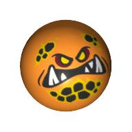 Technic Ball Joint, Yellow Eyes, and Open Mouth Print (Globlin) Orange