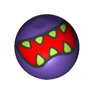 Technic Ball Joint, Open Red Mouth with Sharp Lime Teeth Print