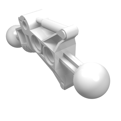 Large Figure Skeletal, Limb, Angular with 2 Ball Joints, and 2 Holes (Toa) White