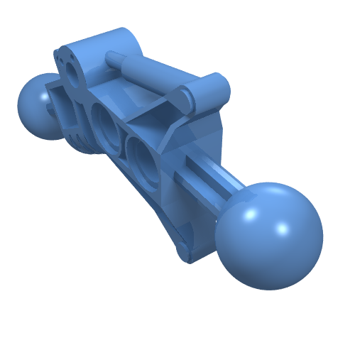 Large Figure Skeletal, Limb, Angular with 2 Ball Joints, and 2 Holes (Toa) Mittelblau