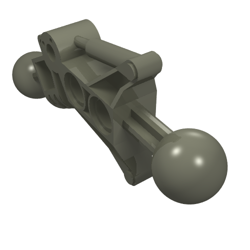 Large Figure Skeletal, Limb, Angular with 2 Ball Joints, and 2 Holes (Toa) Dark Gray