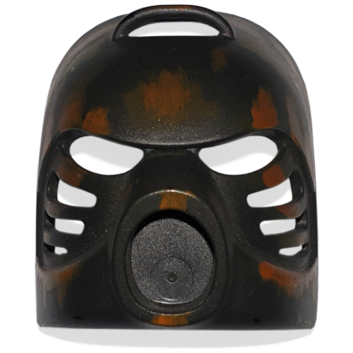 Large Figure Mask Hau Infected with Marbled Orange Pattern Schwarz