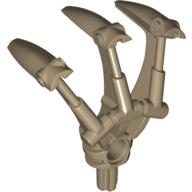 Large Figure Weapon, Claw, Triple, with Axle Dark Tan