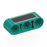 Technic Beam 1 × 3 Thick with Black Rectangle, Silver Border print Dark Turquoise