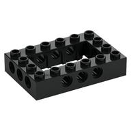 Technic Brick 4 × 6 with 2 × 4 Opening Schwarz