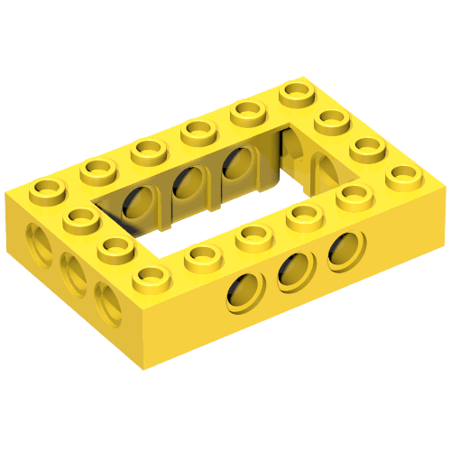 Technic Brick 4 × 6 with 2 × 4 Opening Yellow