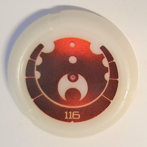 Large Figure Throwing Disc, Kanoka, Ta-Metru 116 Print Glow In Dark Opaque