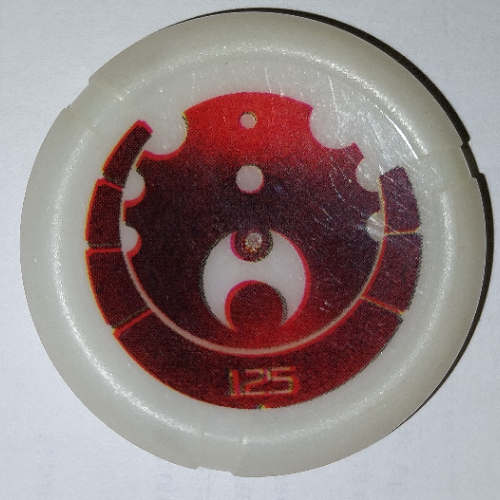 Large Figure Throwing Disc, Kanoka, Ta-Metru 125 Print Glow In Dark Opaque