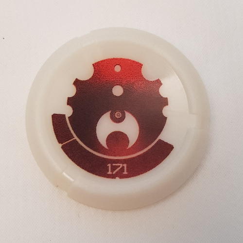 Large Figure Throwing Disc, Kanoka, Ta-Metru 171 Print Glow In Dark Opaque