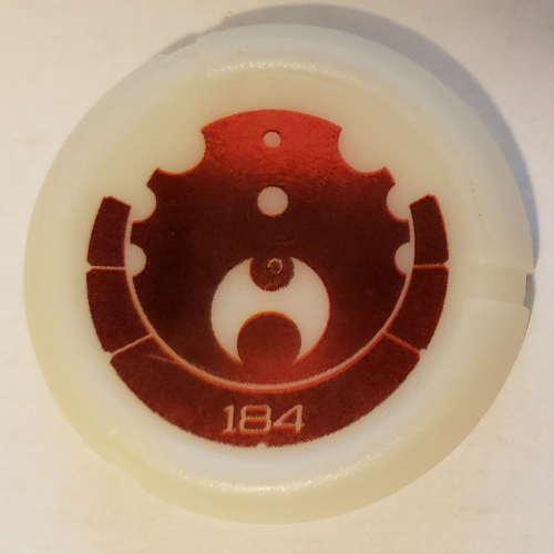 Large Figure Throwing Disc, Kanoka, Ta-Metru 184 Print Glow In Dark Opaque