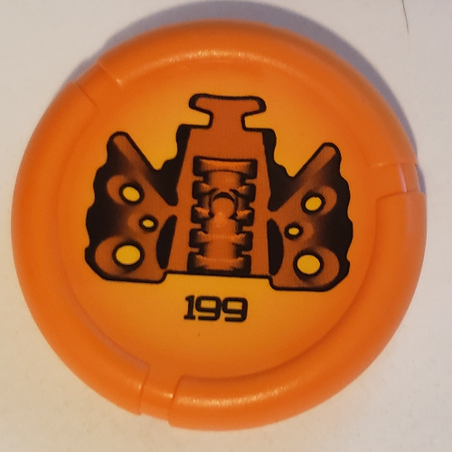 Large Figure Throwing Disc, Kanoka, Disk of Time 199 Print Orange