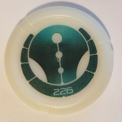 Large Figure Throwing Disc, Kanoka, Ga-Metru 226 Print Glow In Dark Opaque