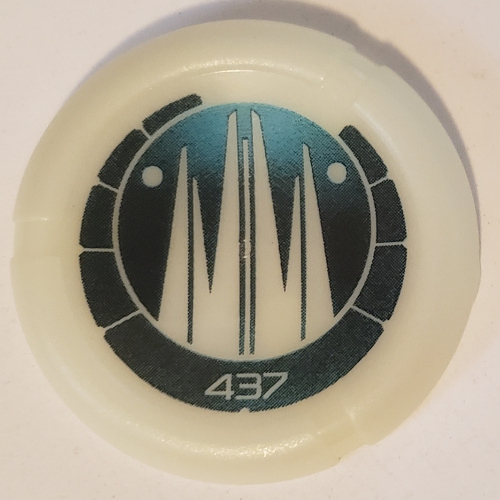 Large Figure Throwing Disc, Kanoka, Ko-Metru 437 Print Glow In Dark Opaque
