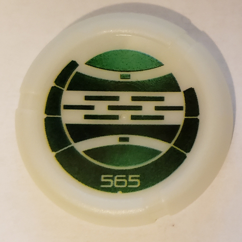Large Figure Throwing Disc, Kanoka, Le-Metru 565 Print Glow In Dark Opaque