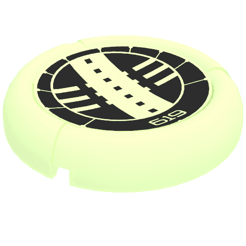 Large Figure Throwing Disc, Kanoka, Onu-Metru 619 Print Glow In Dark Opaque