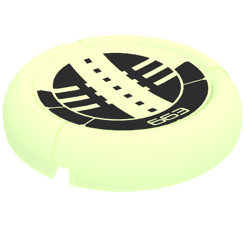 Large Figure Throwing Disc, Kanoka, Onu-Metru 663 Print Glow In Dark Opaque