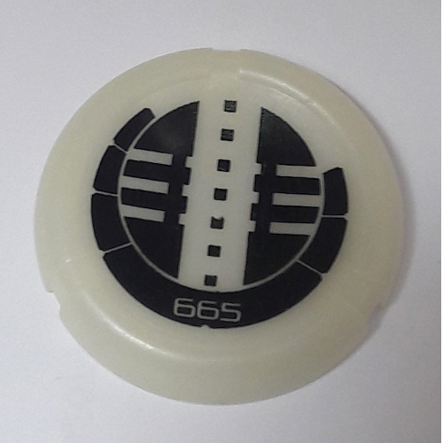 Large Figure Throwing Disc, Kanoka, Onu-Metru 665 Print Glow In Dark Opaque
