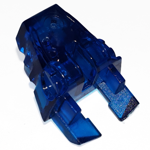 Large Figure Head Connector Block Eye/Brain Stalk Trans-Dark Blue