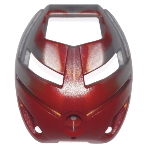 Large Figure Mask Ruru with Marbled Pearl Light Gray Pattern (Nuhrii) Dark Red
