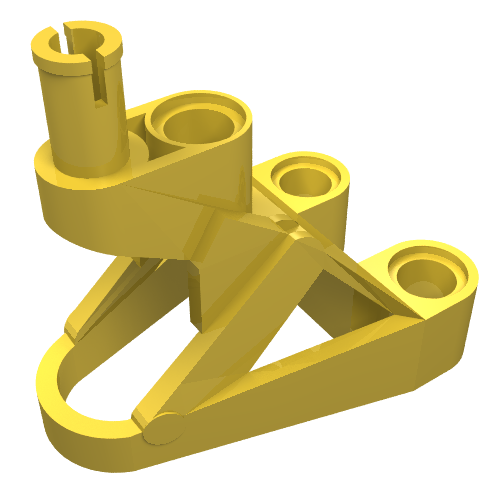 Large Figure Foot, 3 × 4 1/2 × 2 1/3 with Technic Pin Connector Yellow
