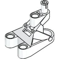 Large Figure Foot, 3 × 4 1/2 × 2 1/3 with Technic Pin Connector White