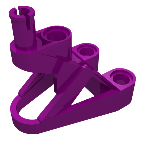 Large Figure Foot, 3 × 4 1/2 × 2 1/3 with Technic Pin Connector Lila