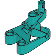 Large Figure Foot, 3 × 4 1/2 × 2 1/3 with Technic Pin Connector Dunkeltürkis