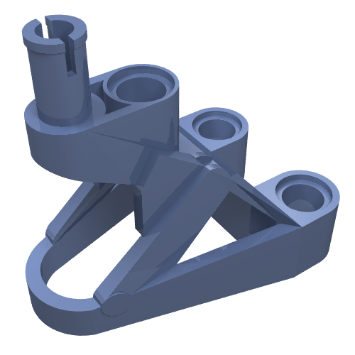Large Figure Foot, 3 × 4 1/2 × 2 1/3 with Technic Pin Connector Sandblau