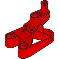 Large Figure Foot, 3 × 4 1/2 × 2 1/3 with Technic Pin Connector Red
