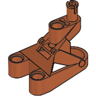 Large Figure Foot, 3 × 4 1/2 × 2 1/3 with Technic Pin Connector Dunkelorange
