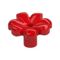 Plant, Flower, Minifig Accessory with 7 Thick Petals and Pin Red