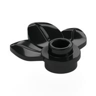 Plant, Plate 1 × 1 Round with 3 Leaves Black