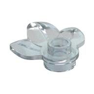 Plant, Plate 1 × 1 Round with 3 Leaves Opal Trans-Clear