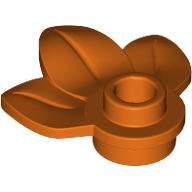 Plant, Plate 1 × 1 Round with 3 Leaves Reddish Orange